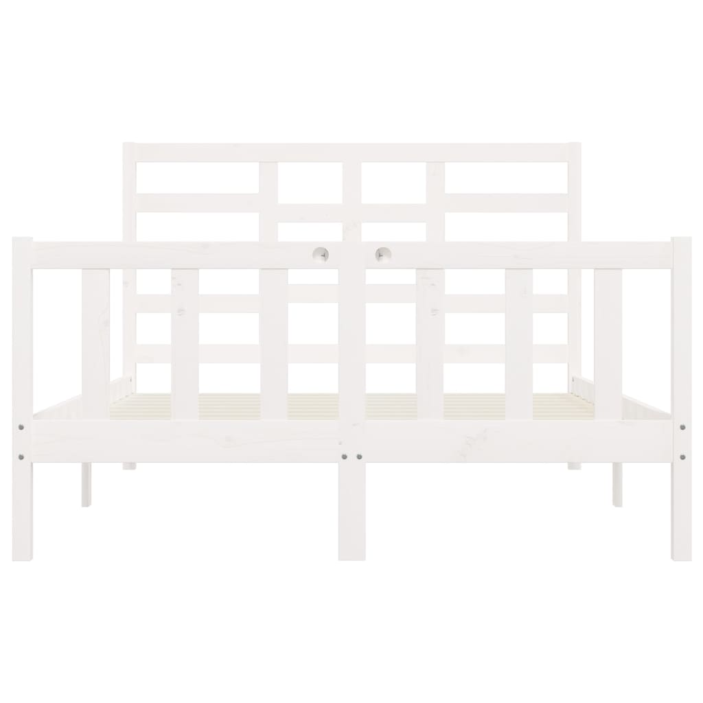 Bed Frame without Mattress White 120x200 cm Solid Wood Pine