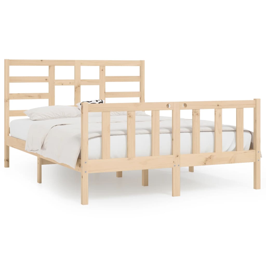 Bed Frame without Mattress 140x200 cm Solid Wood Pine