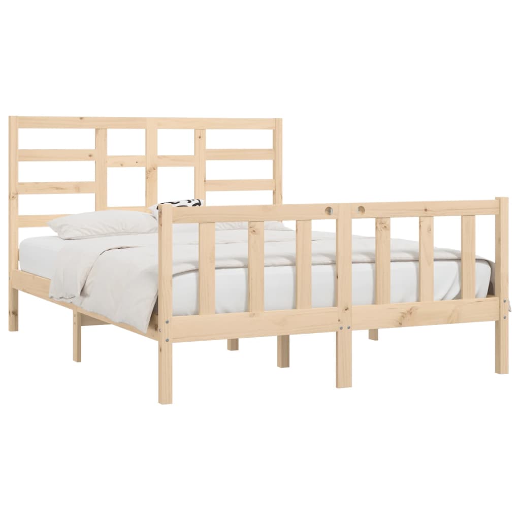 Bed Frame without Mattress 140x200 cm Solid Wood Pine