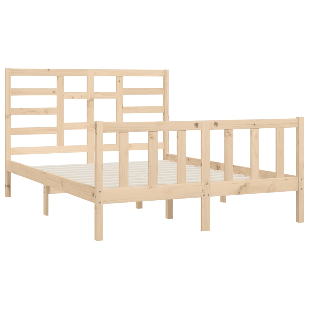 Bed Frame without Mattress 140x200 cm Solid Wood Pine