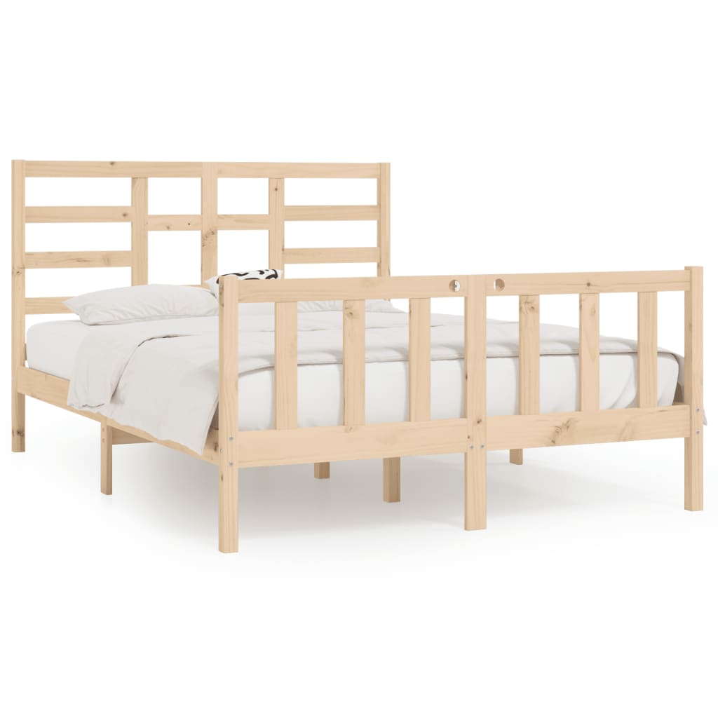 Bed Frame without Mattress 150x200 cm King Size Solid Wood
