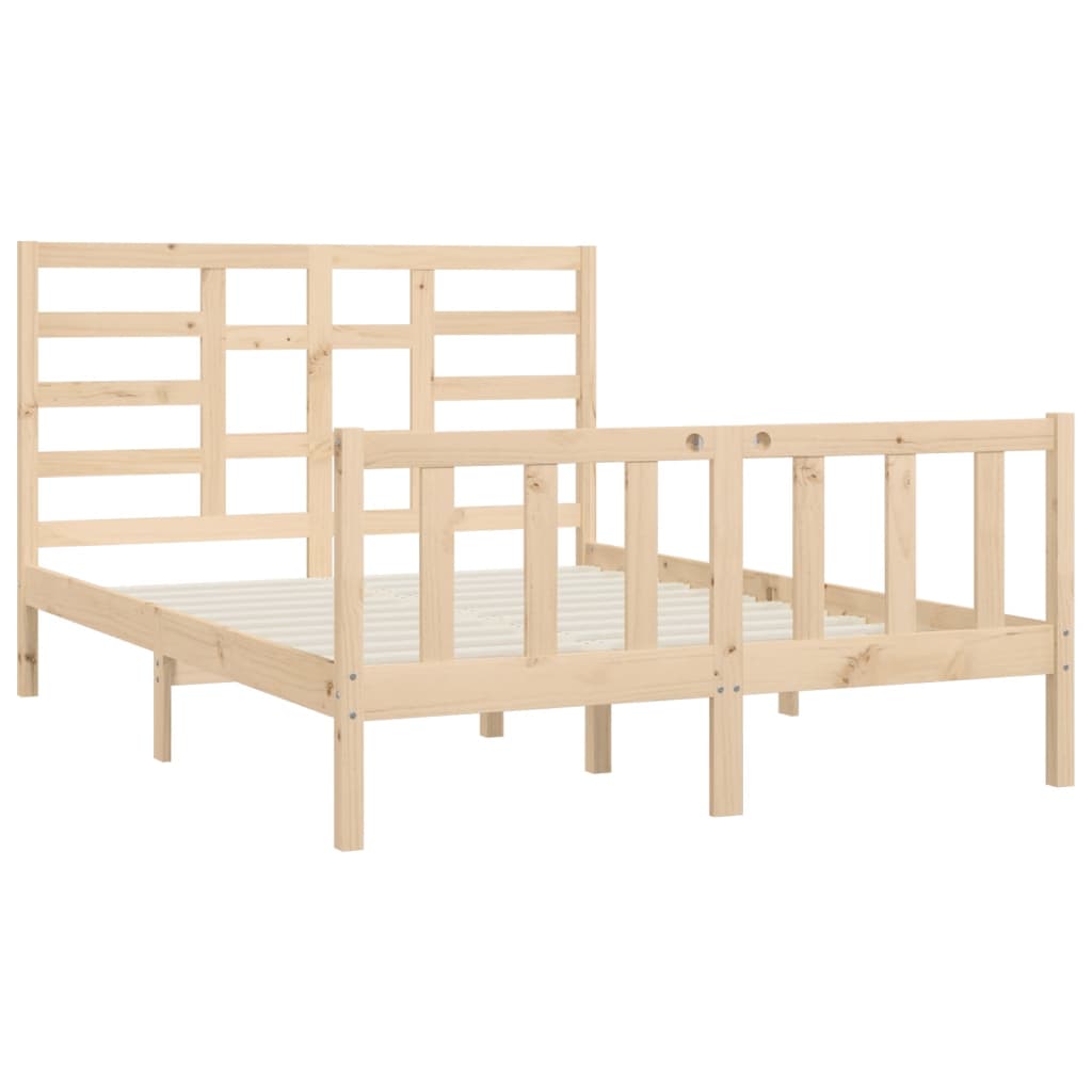 Bed Frame without Mattress 150x200 cm King Size Solid Wood