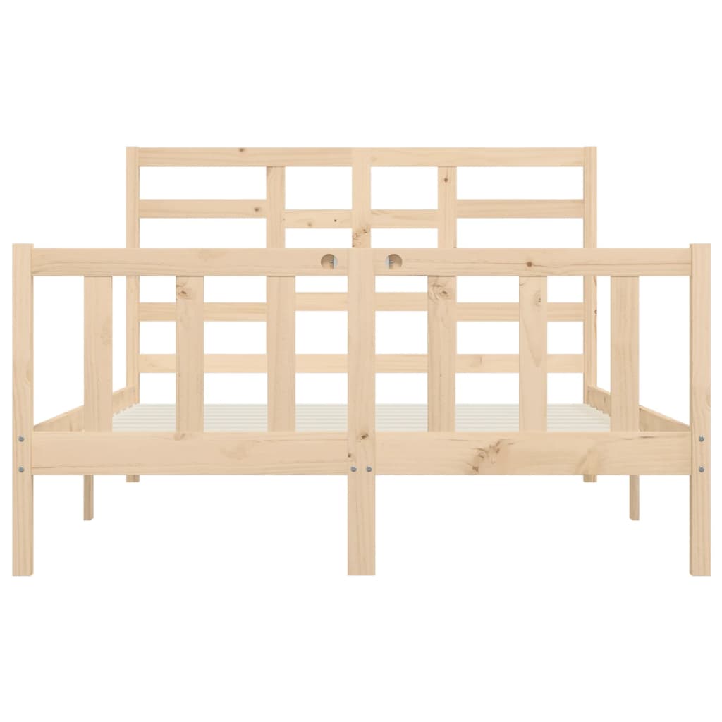 Bed Frame without Mattress 150x200 cm King Size Solid Wood