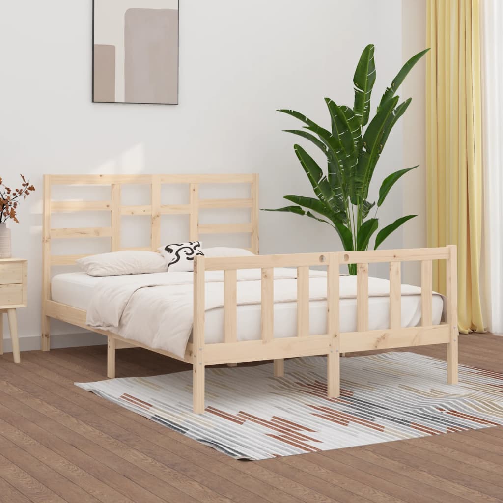 Bed Frame without Mattress 150x200 cm King Size Solid Wood