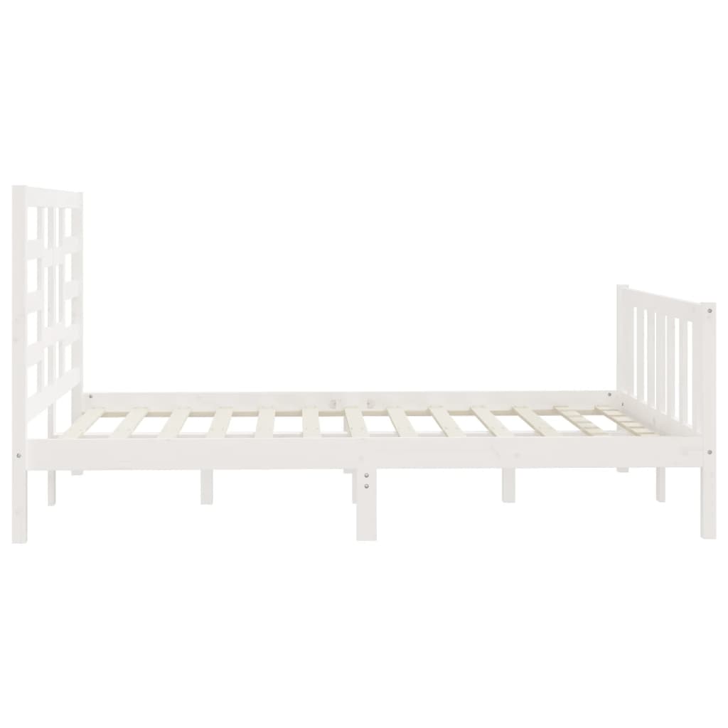 Bed Frame without Mattress White 160x200 cm Solid Wood Pine