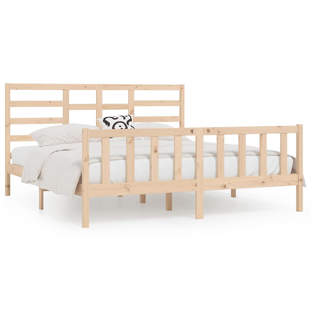 Bed Frame without Mattress 200x200 cm Solid Wood Pine