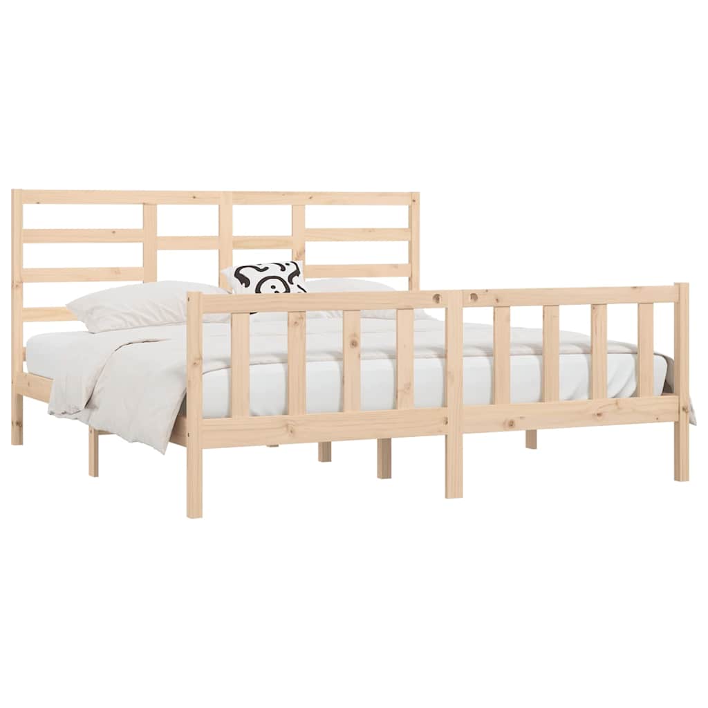 Bed Frame without Mattress 200x200 cm Solid Wood Pine
