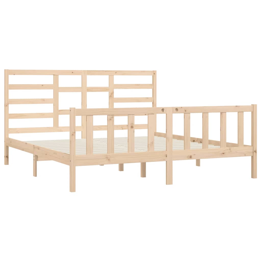 Bed Frame without Mattress 200x200 cm Solid Wood Pine