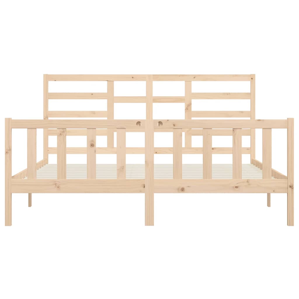 Bed Frame without Mattress 200x200 cm Solid Wood Pine