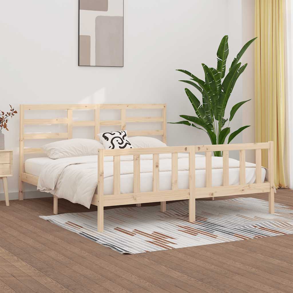 Bed Frame without Mattress 200x200 cm Solid Wood Pine