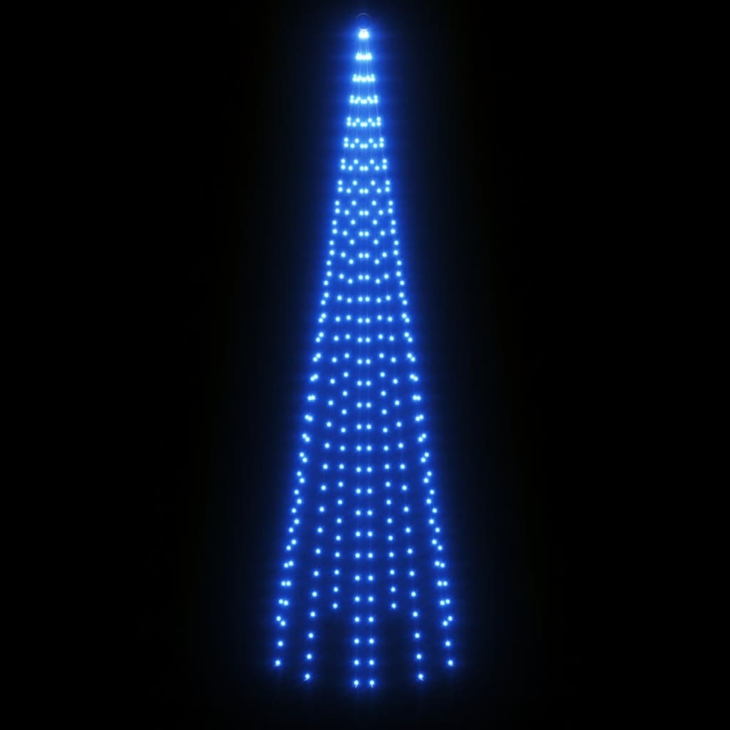 Christmas Tree on Flagpole Blue 310 LEDs 300 cm