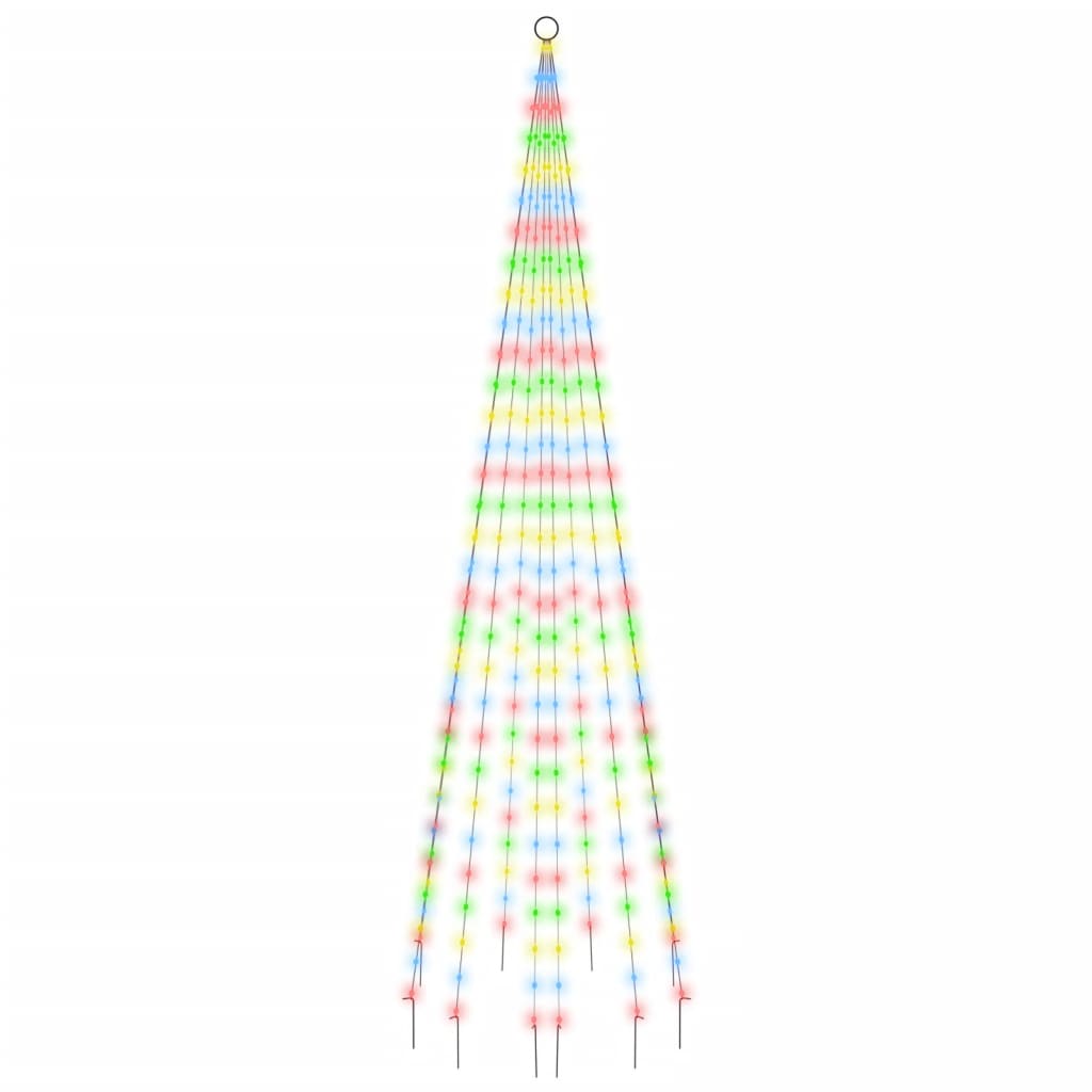 Christmas Tree on Flagpole Colourful 310 LEDs 300 cm