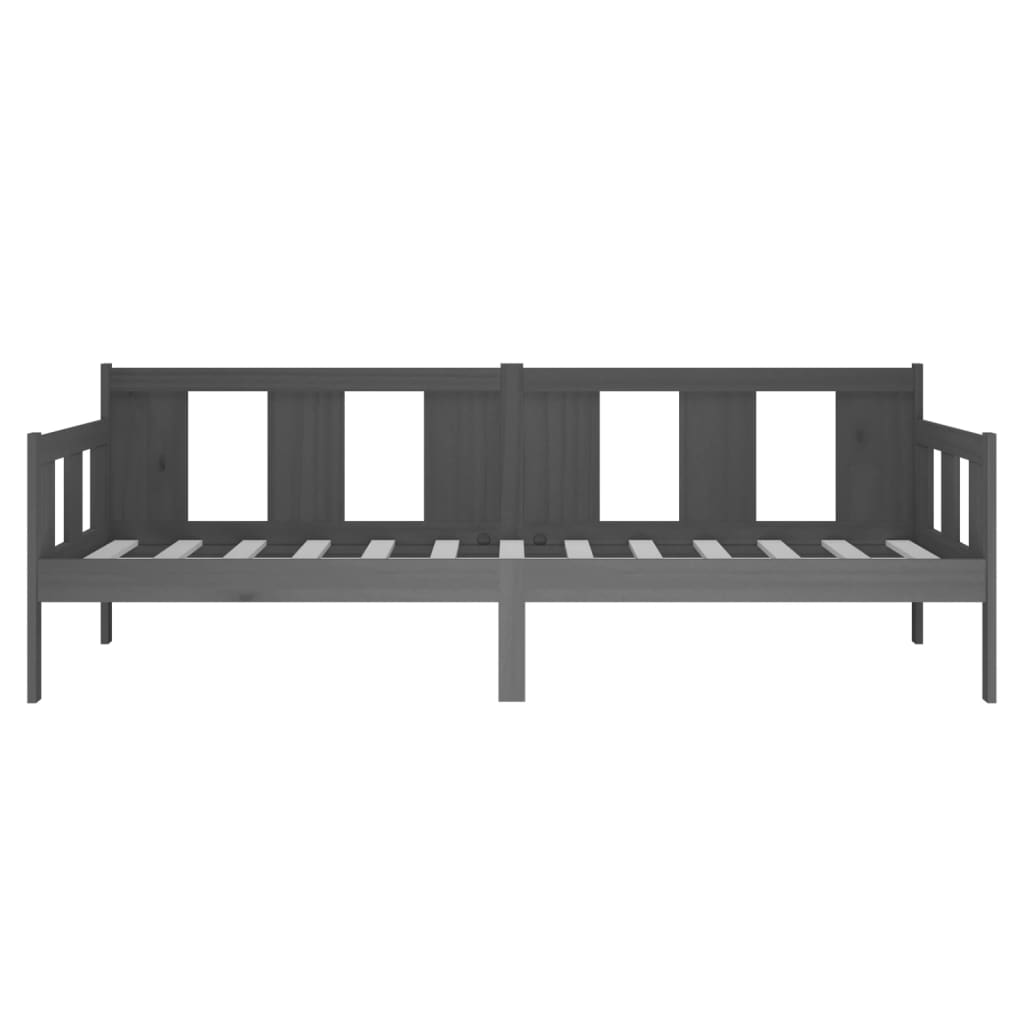 Day Bed without Mattress Grey Solid Wood Pine 80x200 cm