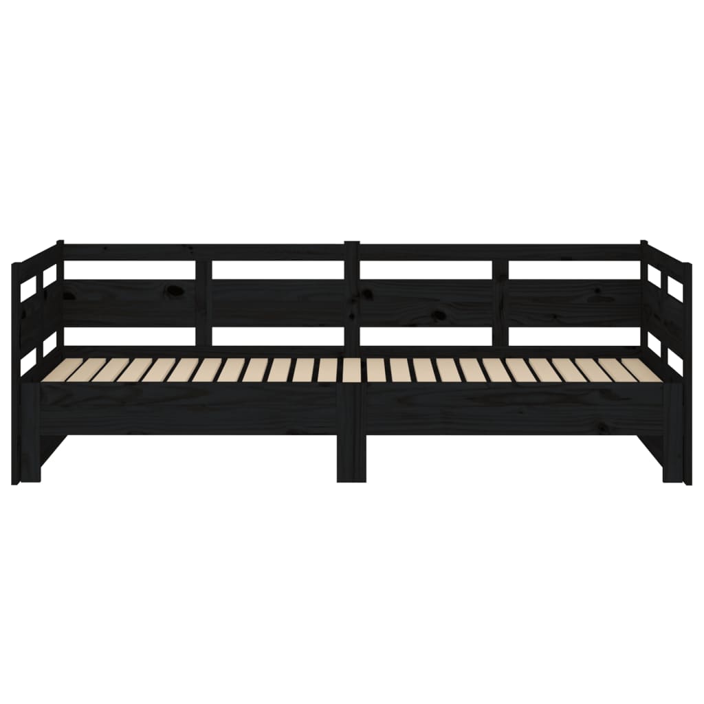 Pull-out Day Bed without Mattress Black 2x(80x200) cm