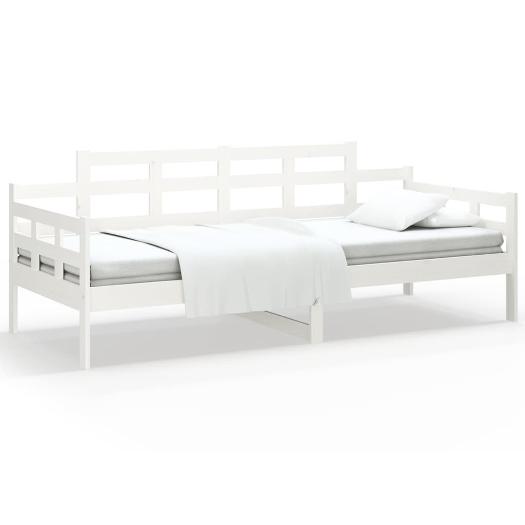 Day Bed without Mattress White Solid Wood Pine 90x200 cm