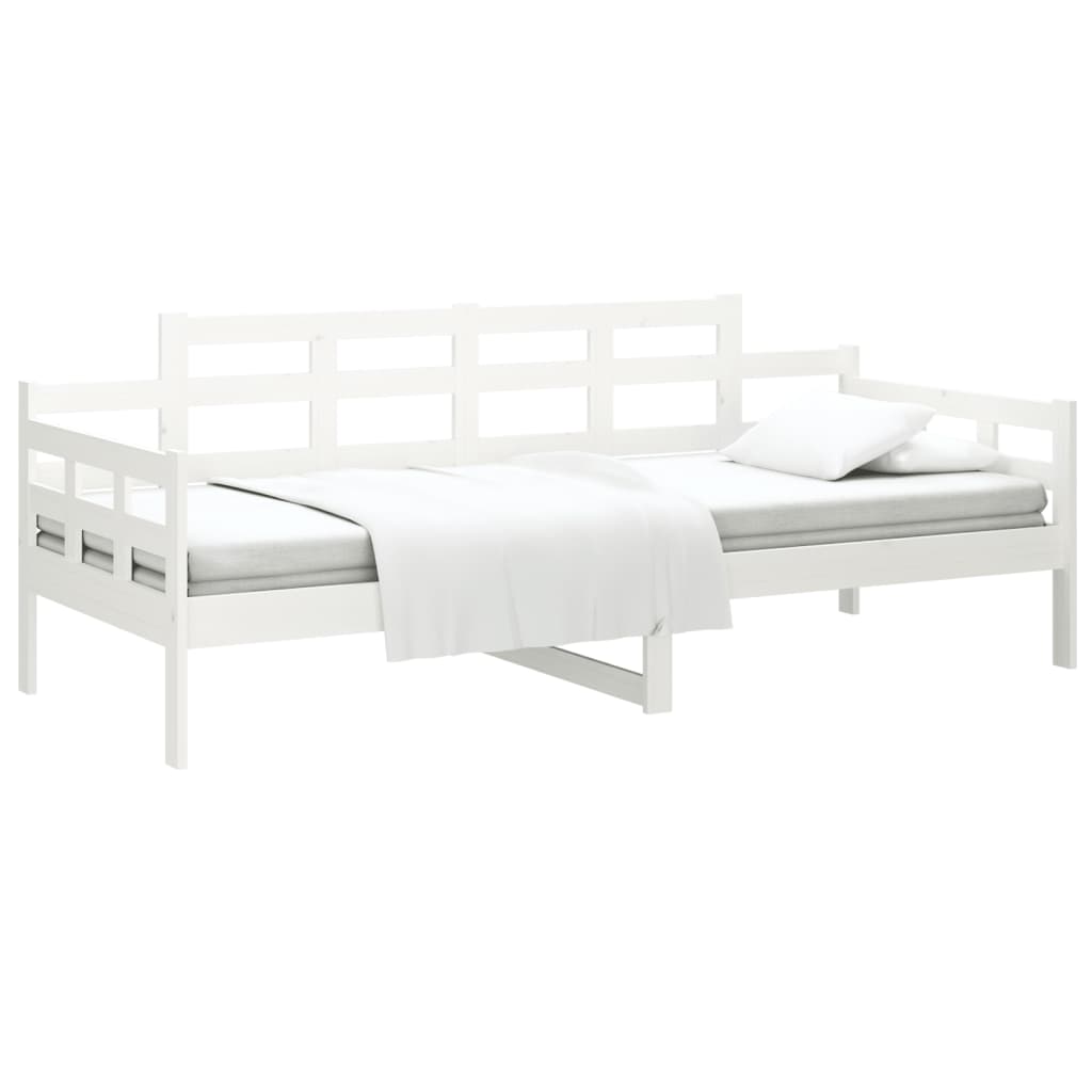 Day Bed without Mattress White Solid Wood Pine 90x200 cm