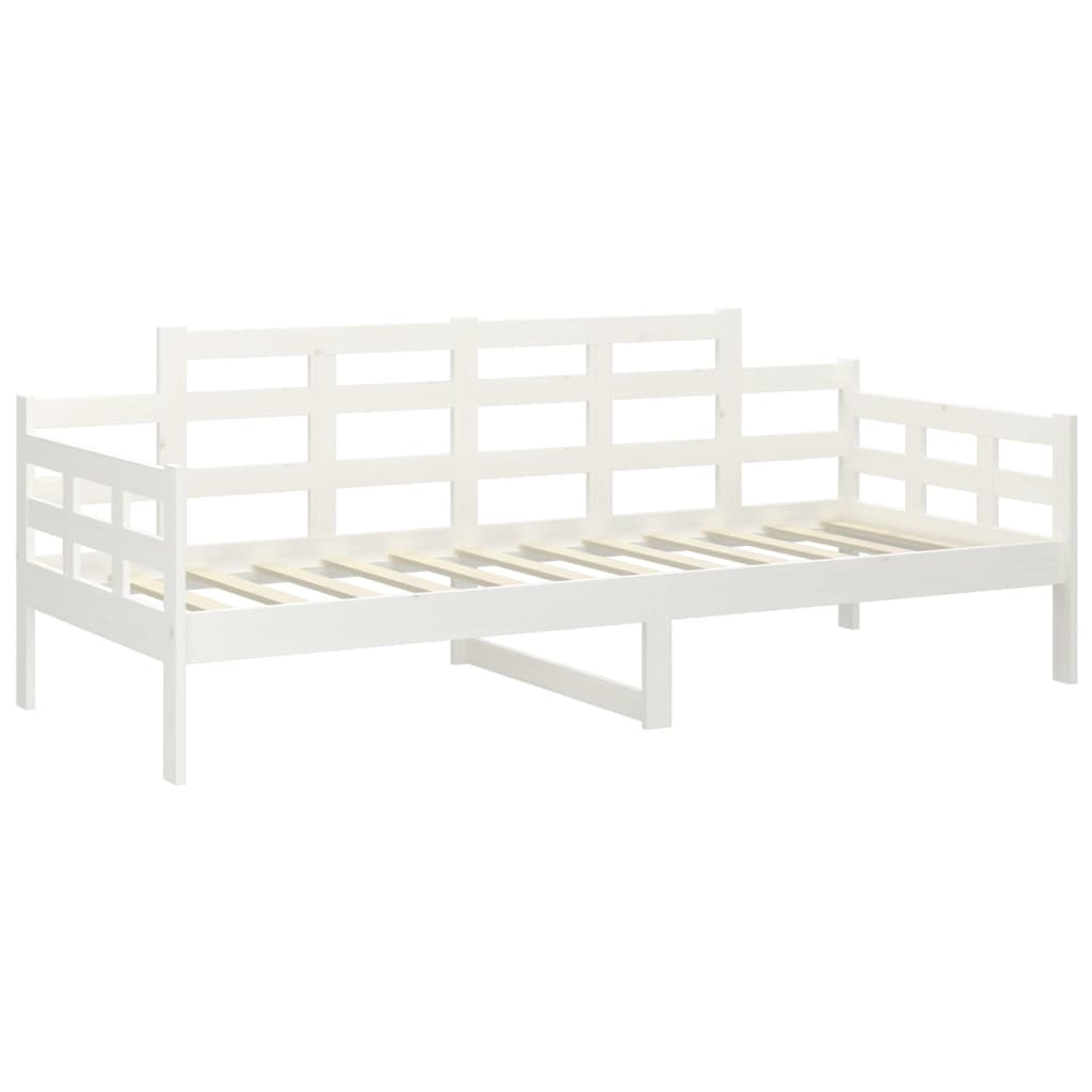 Day Bed without Mattress White Solid Wood Pine 90x200 cm