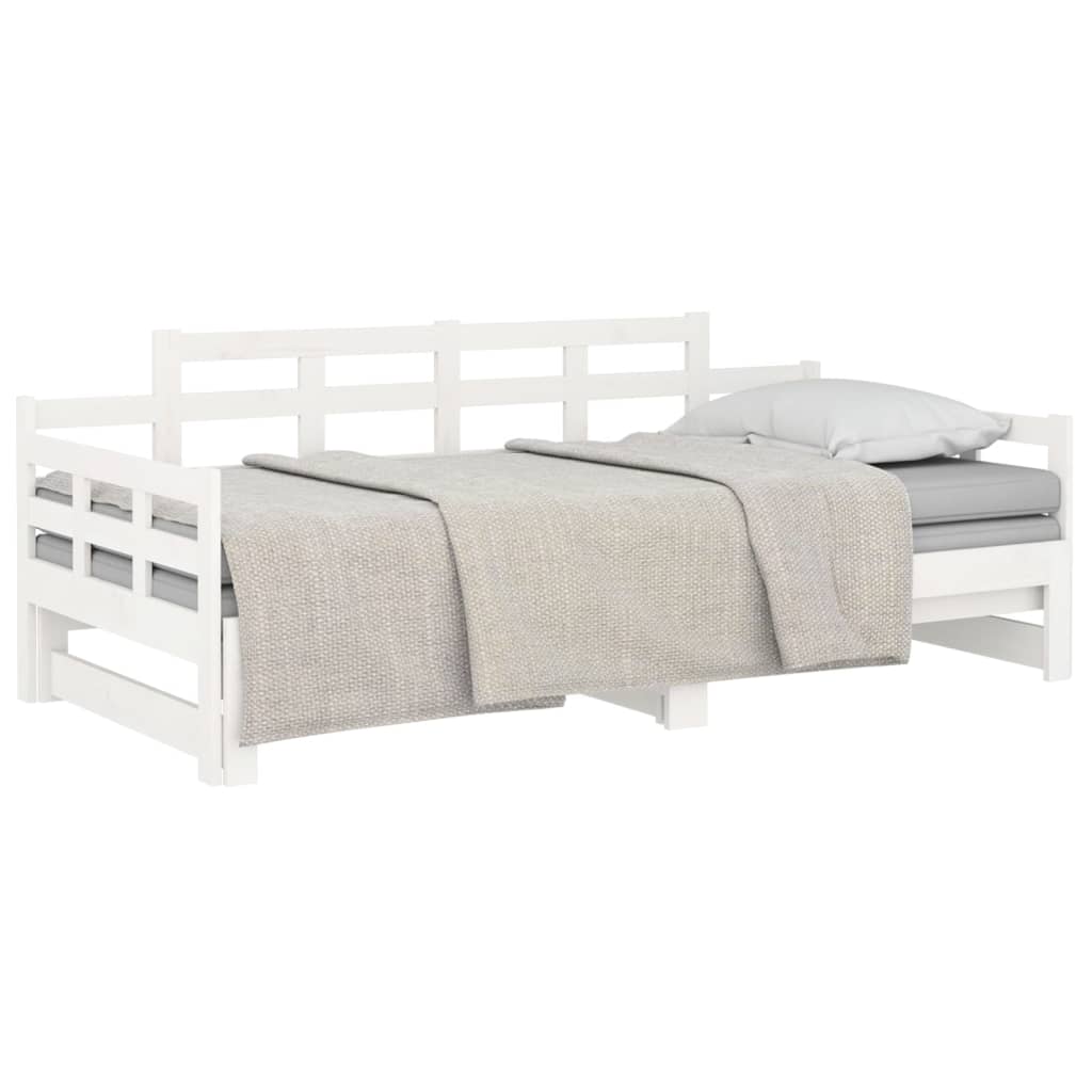 Pull-out Day Bed without Mattress White 2x(90x190) cm