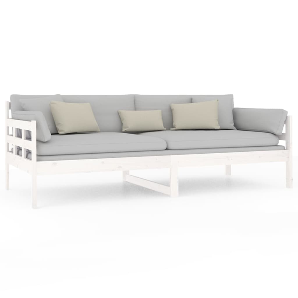 Day Bed without Mattress White Solid Wood Pine 90x200 cm