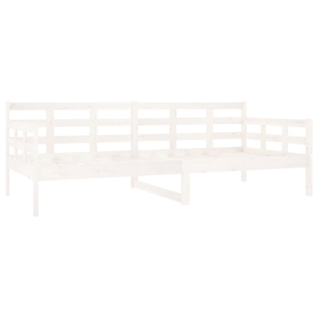 Day Bed without Mattress White Solid Wood Pine 90x200 cm