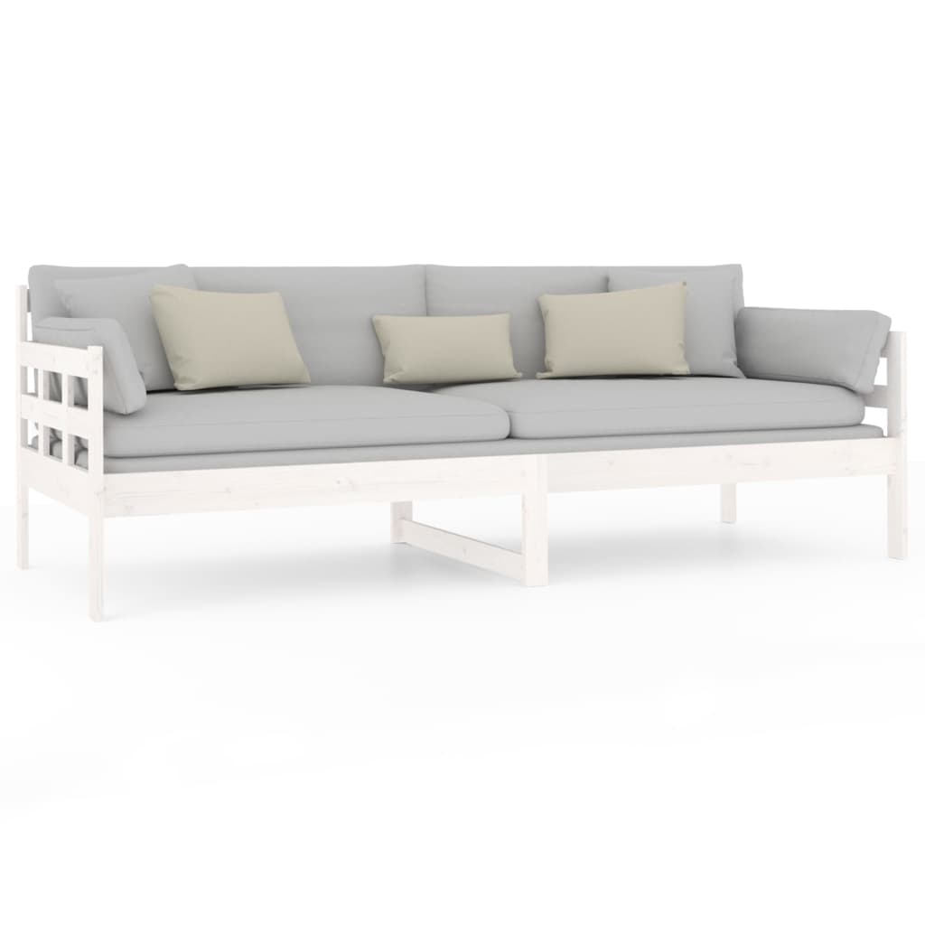 Day Bed without Mattress White Solid Wood Pine 80x200 cm