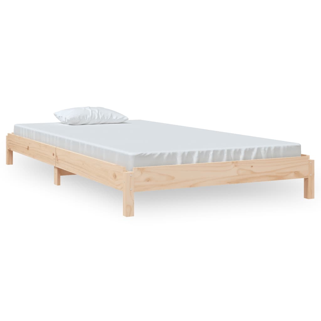 Stack Bed without Mattress 100x200 cm Solid Wood Pine
