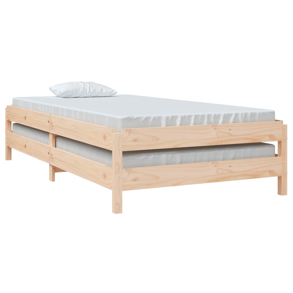 Stack Bed without Mattress 100x200 cm Solid Wood Pine