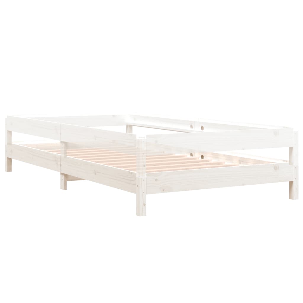 Stack Bed without Mattress White 100x200 cm Solid Wood Pine