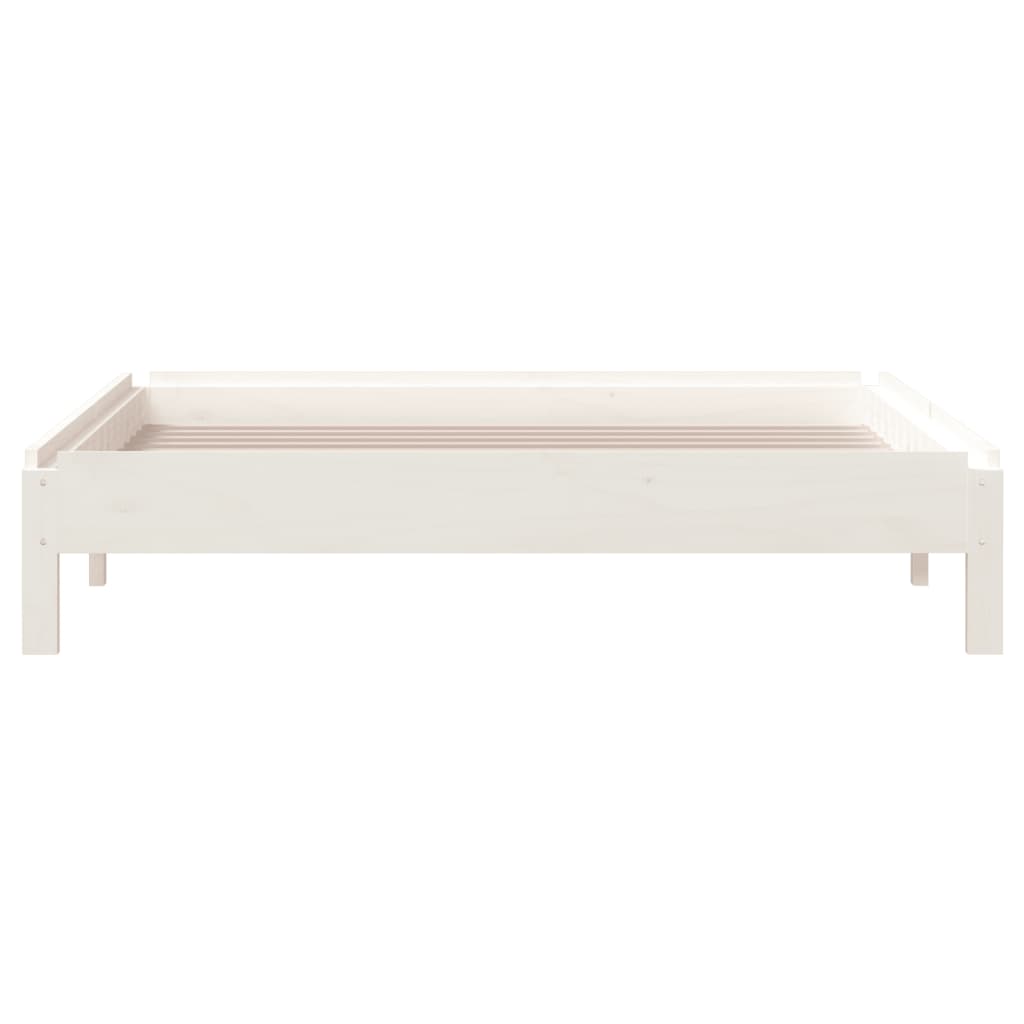 Stack Bed without Mattress White 100x200 cm Solid Wood Pine