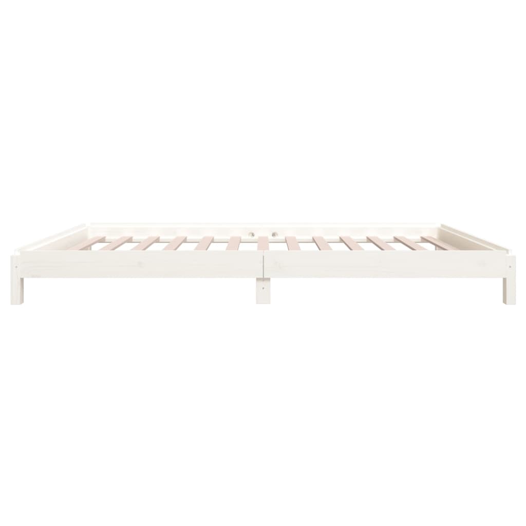 Stack Bed without Mattress White 100x200 cm Solid Wood Pine