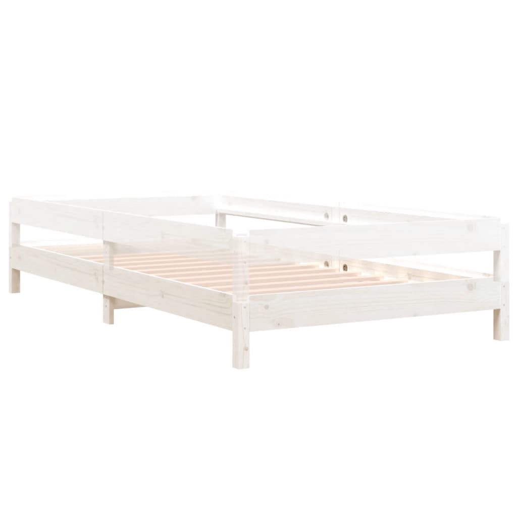 Stack Bed without Mattress White 90x200 cm Solid Wood Pine