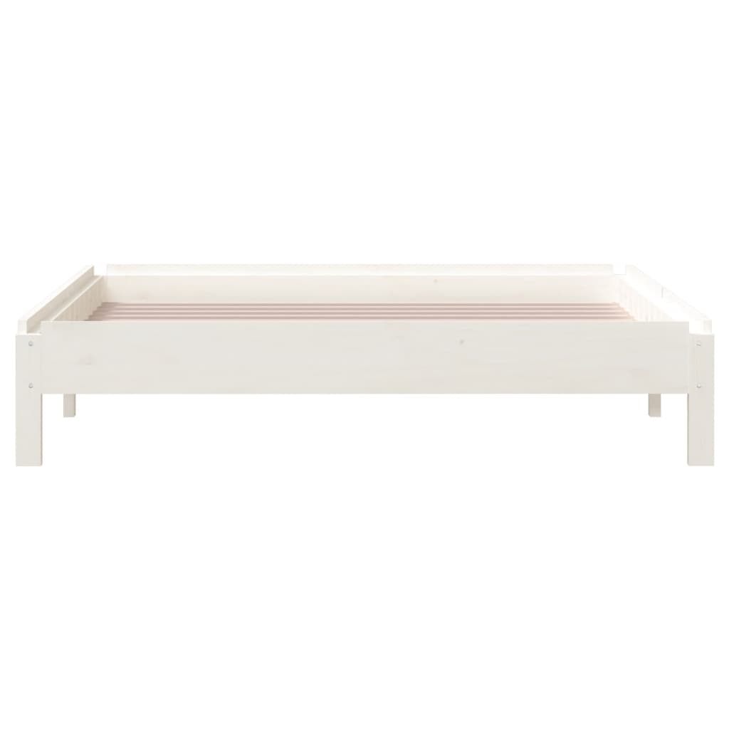 Stack Bed without Mattress White 90x200 cm Solid Wood Pine