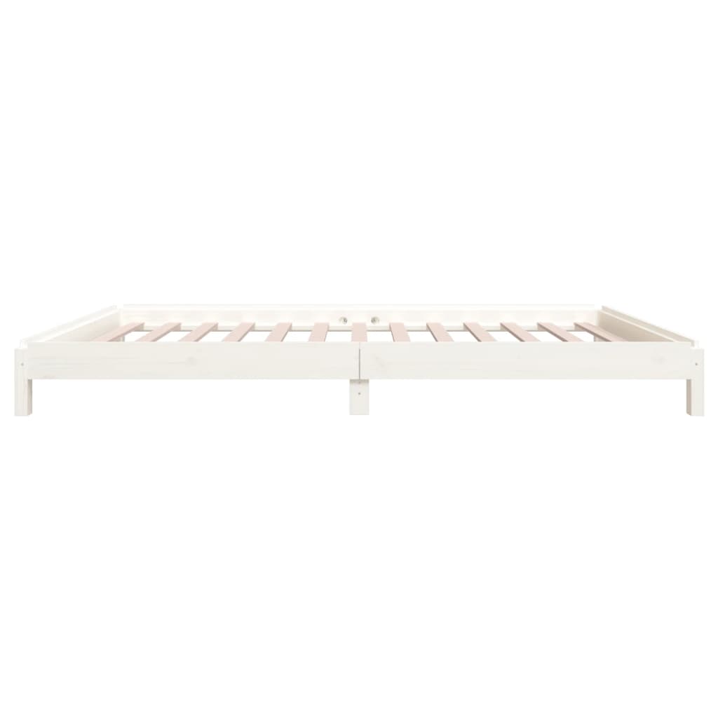 Stack Bed without Mattress White 90x200 cm Solid Wood Pine