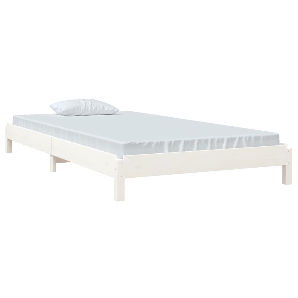Stack Bed without Mattress White 80x200 cm Solid Wood Pine