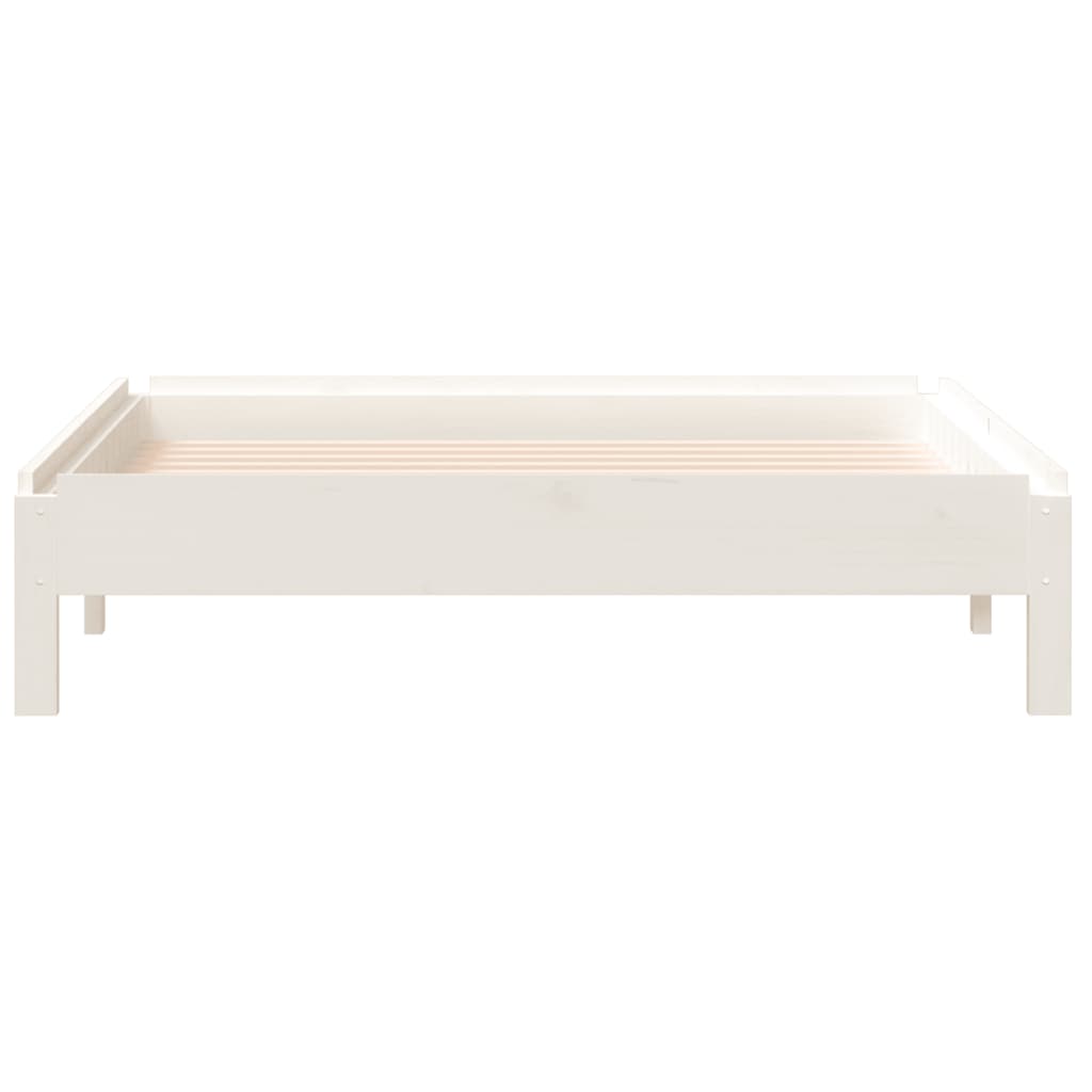 Stack Bed without Mattress White 90x190 cm Single Solid Wood Pine