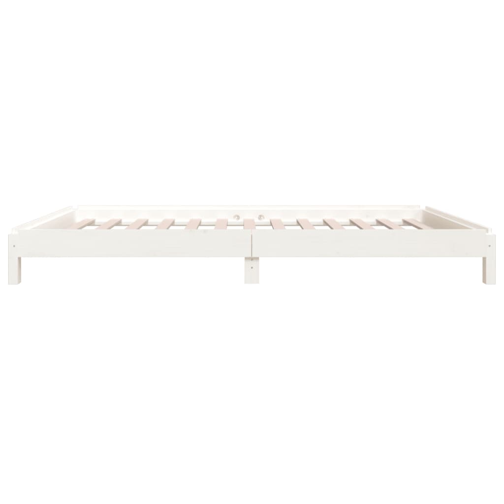 Stack Bed without Mattress White 90x190 cm Single Solid Wood Pine