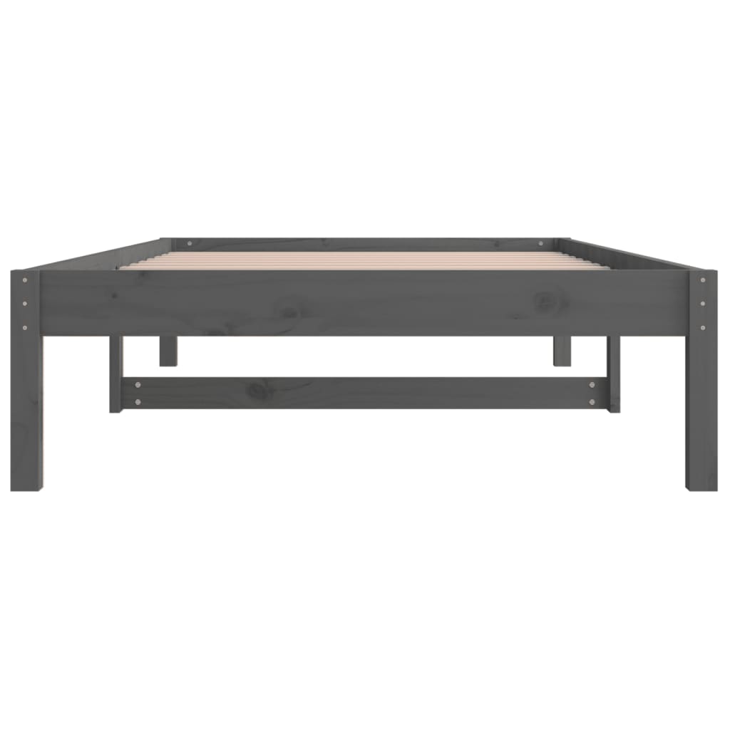 Day Bed without Mattress Grey 90x190 cm Single Single Solid Wood Pine