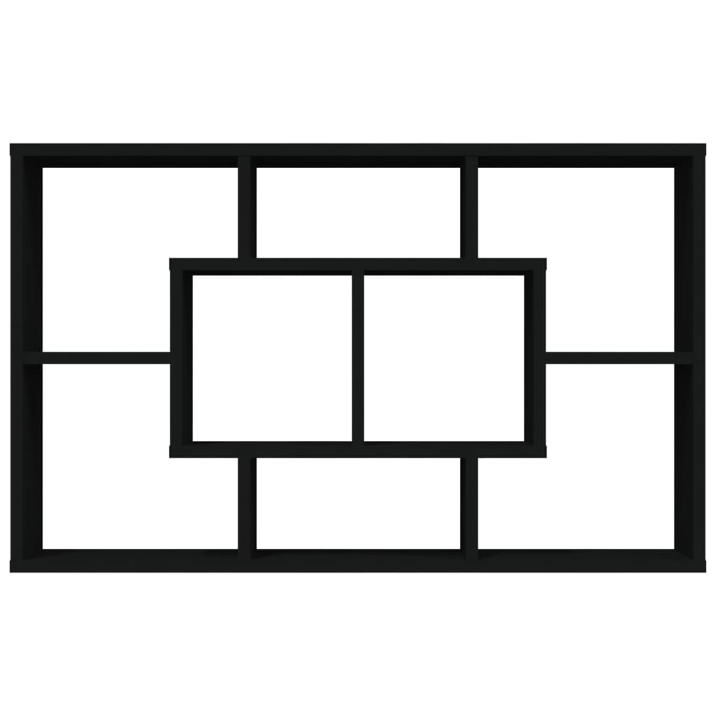 Wall Shelf Black 85x16x52.5 cm Engineered Wood