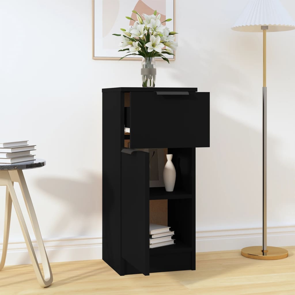 Sideboard Black 30x30x70 cm Engineered Wood