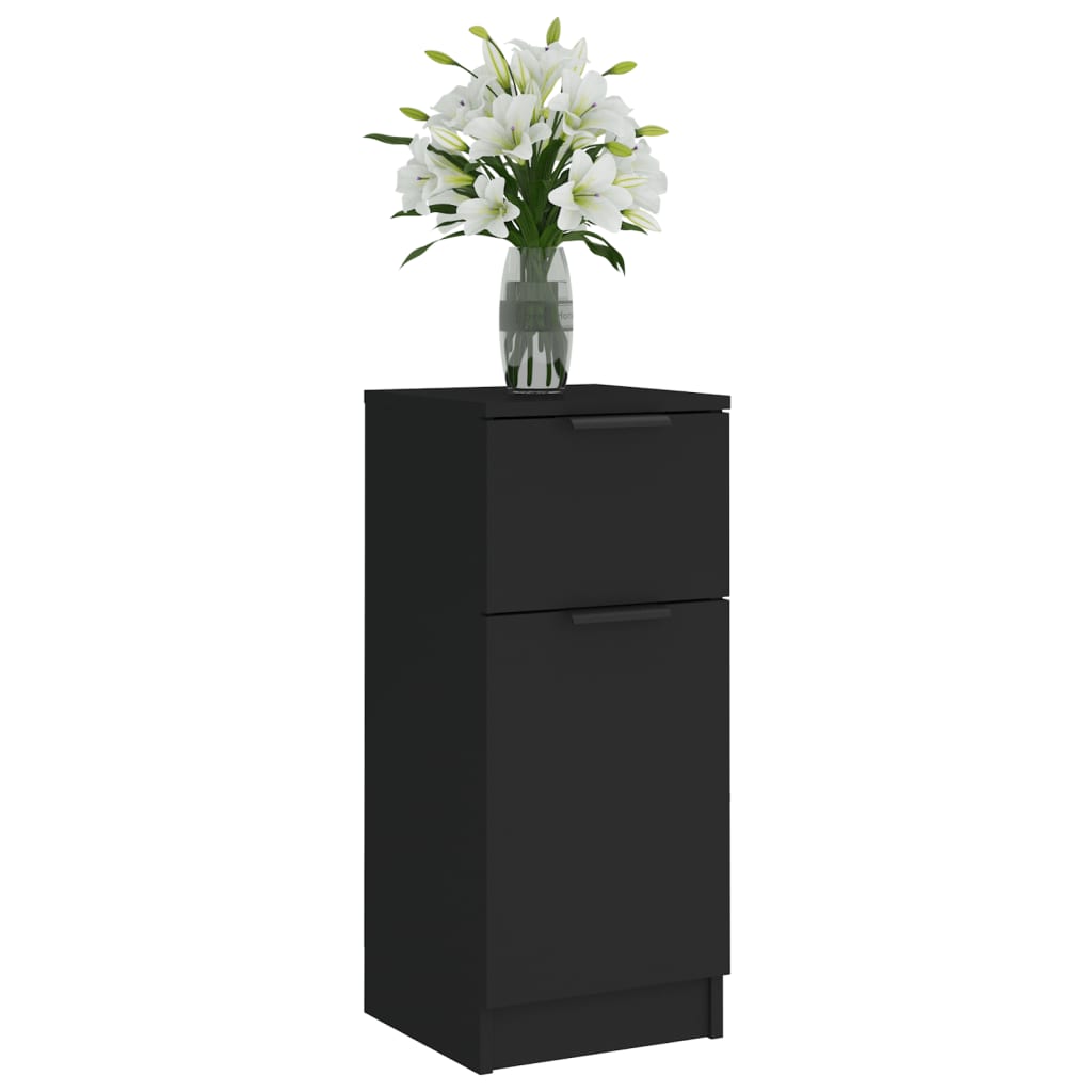 Sideboards 2 pcs Black 30x30x70 cm Engineered Wood