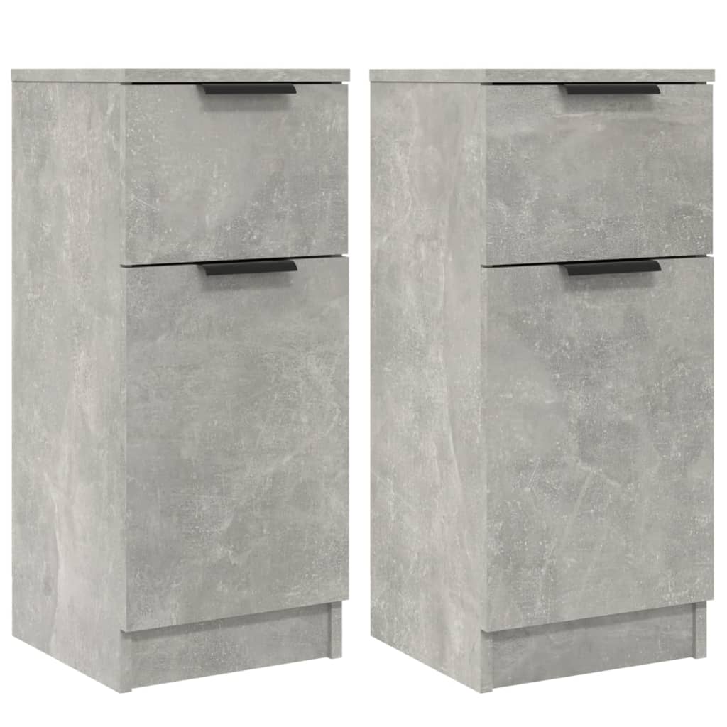 Sideboards 2 pcs Concrete Grey 30x30x70 cm Engineered Wood