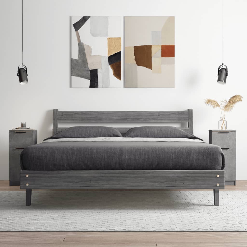 Sideboards 2 pcs Concrete Grey 30x30x70 cm Engineered Wood