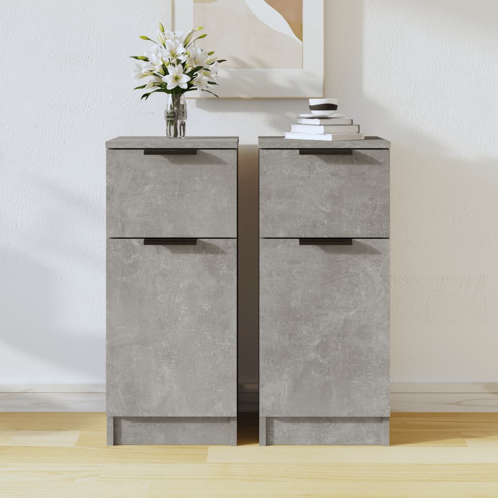 Sideboards 2 pcs Concrete Grey 30x30x70 cm Engineered Wood