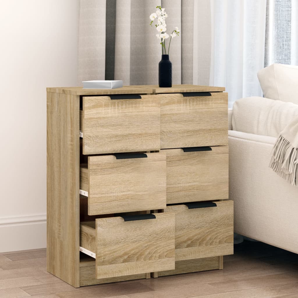 Sideboards 2 pcs Sonoma Oak 30x30x70 cm Engineered Wood