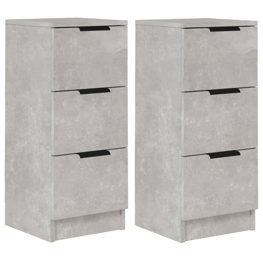 Sideboards 2 pcs Concrete Grey 30x30x70 cm Engineered Wood