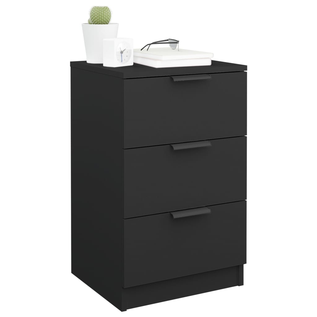 Bedside Cabinet Black 40x36x65 cm
