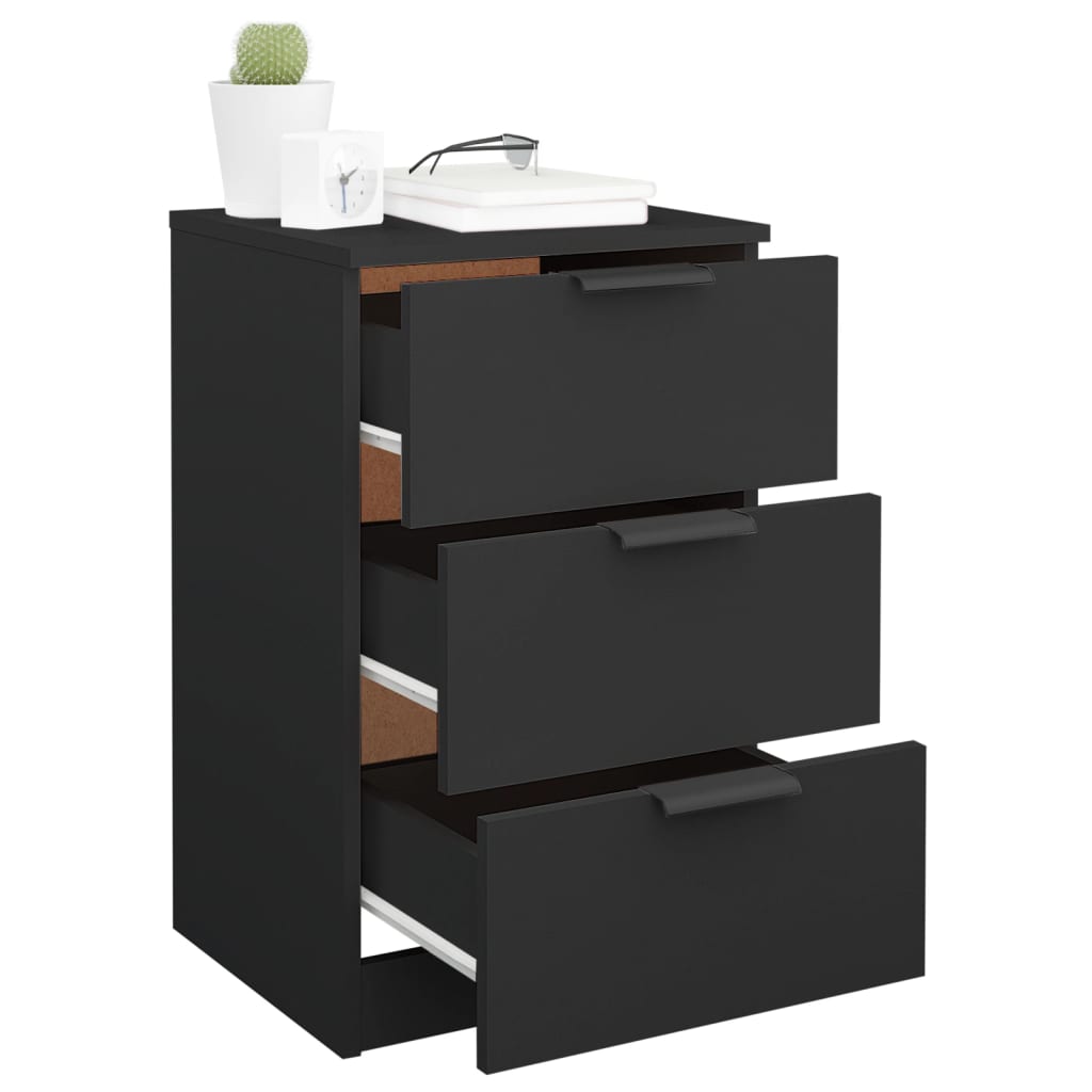 Bedside Cabinet Black 40x36x65 cm