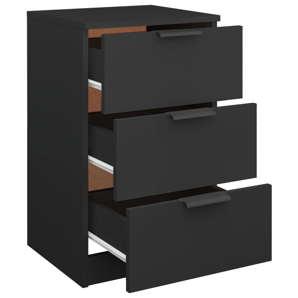 Bedside Cabinet Black 40x36x65 cm