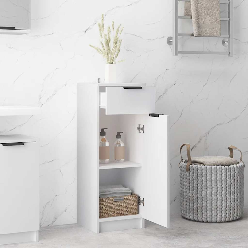 Bathroom Cabinet White 32x33.5x90 cm Engineered Wood