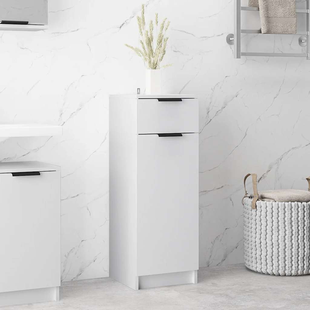 Bathroom Cabinet White 32x33.5x90 cm Engineered Wood